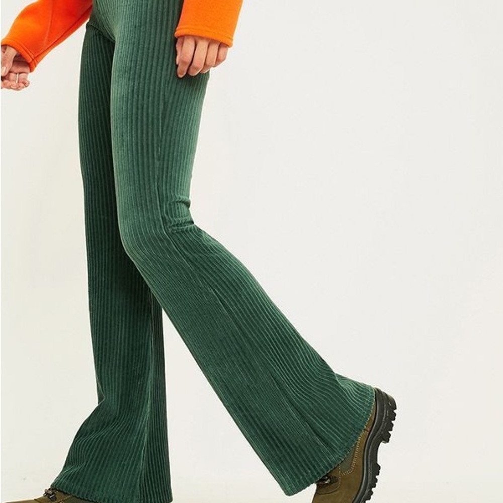 NWT Urban Outfitters - Green Flare Ribbed Pants